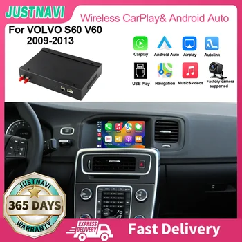 JUSTNAVI Безжичен CarPlay За VOLVO S60, V60 2009-2013 Linux Система Android Auto Mirror Линк AirPlay Кола Игра Модул Recoder Box