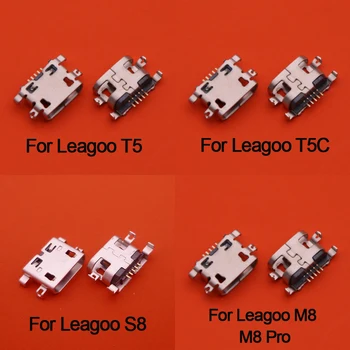 5 бр. кабел за зареждане Порт за Зарядно устройство Конектор за Захранване и Micro USB За Leagoo T5 T5C M8 M9 Pro S8 S11 Z7 Z10 M11 Power 2