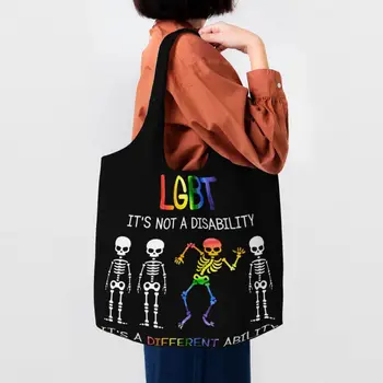 ЛГБТ-Това Не е Увреждане, това е Друга Способността на Скелетната Чанта-тоут, Чанти за пазаруване, Холщовая чанта През рамо, Чанта за гей-ЛГБТК-Прайда