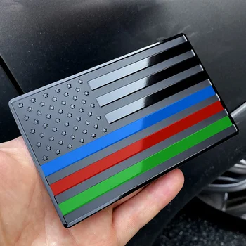 Черен син червен зелен флаг на САЩ, емблема на багажника на колата, крило врати, емблема на задната врата, аксесоари, етикети