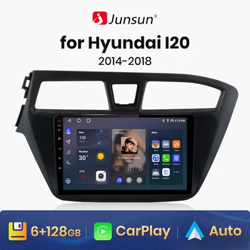 Junsun V1 AI Voice Безжичен CarPlay Android Авторадио за Hyundai I20 2014-2018 4G Автомобилен Мултимедиен GPS 2din авторадио
