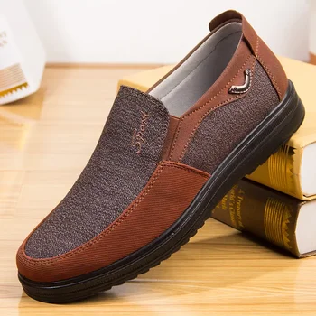2023 Парусиновая обувки Мъжки Класически лоферы Мъжки Ежедневни обувки, Дишаща Пешеходната мъжки обувки на равна подметка Маратонки голям размер