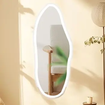Нерегулярная неонова реклама, огледална акрилна нерегулярная slr светещ знак за декора на стените спални, led огледало с регулируема яркост