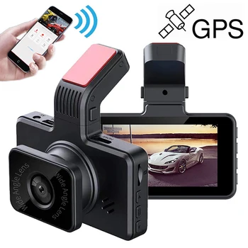 Автомобилен видеорекордер WiFi Dash Cam 1080P Full HD Камера за обратно виждане на автомобила видео Рекордер за нощно виждане Авторегистратор GPS Дървар Автомобилни Аксесоари