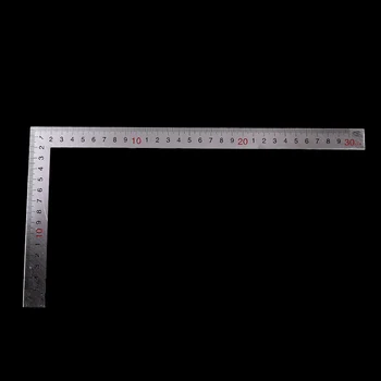 метрична скала с наклон под ъгъл 90 градуса от неръждаема стомана 15x30 см, Квадратна линия Try Mitre