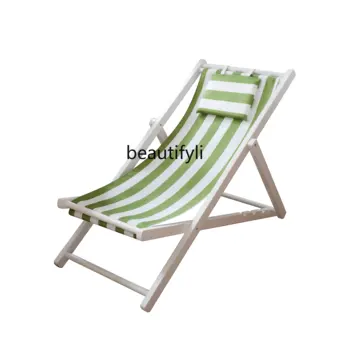 Плажен стол от масивно дърво за мързелив обедната почивка Шезлонг за почивка на балкона Стол за почивка