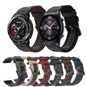 За Честта Watch GS Pro/GS 3 Смарт-watchband Найлонов Кожен Спортен Каишка За Честта Magic 2 46 мм/Huawei GT 2 Pro 2Д Гривна За Часа