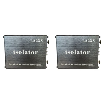 2 елемента Аудиоизолятор, филтър за намаляване на шума, премахва текущата шум, Двоен 6,5 XLR миксер, аудиоизолятор LA2XS