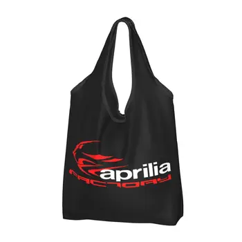 Торби за многократна употреба Aprilia Racing за пазаруване, сгъваеми чанти за храни за мотокрос, миещи големи чанти-тоут