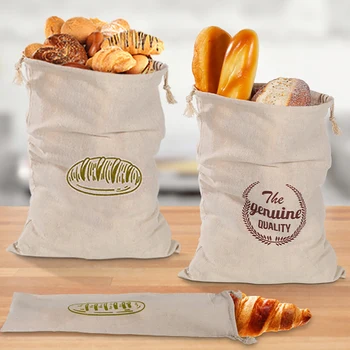 Бельо чанта за хляб, за многократна употреба Франзела, Памучен чанта за съхранение на съвсем малък, Хляб домашен хляб, Прясно и Екологично Чисто поддържане за франзела