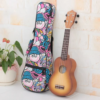 Чанта за цигулка преносима от плат Оксфорд с анимационни модел, чанта за съхранение на хавайска китара, резервни части за струнни инструменти, аксесоари, калъф за цигулка, куфар