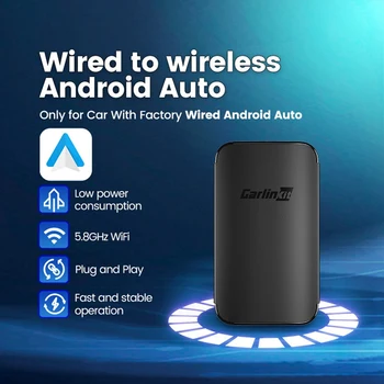 Безжичен адаптер Carplay Carlinkit A2A Auto Smart Ai Box Щепсела и да играе с автоматична интернет Wi Fi, BT, за жични автомобили Android Auto