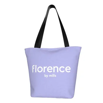 Чанти за пазаруване Florence By Mills Grocery с забавен принтом, холщовые чанти за пазаруване през рамо, преносима чанта с голям капацитет