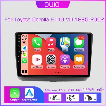 4G Android 13 Радио за Toyota Corolla E110 VIII 1995-2002 Кола стерео система с десни волана, мултимедиен плеър Carplay, автоматична GPS навигация