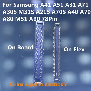 10-100 бр 78Pin USB Зарядно Устройство Конектор спк стартира строителни върху дънната платка за Samsung A41 A51 A31 A71 A30S M31S A21S A70S A40 A70 A80 M51 A90