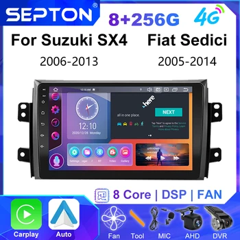 SEPTON Android Кола Стерео Радио за Suzuki SX4 2006-2013 Fiat Sedici 2005-2014 CarPlay Navi GPS 2Din Мултимедиен Плеър Авторадио