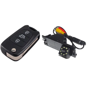 Парковочная камера за задно виждане за HYUNDAI Tucson Ix35 06-14 с 3 бутона, панти калъф за дистанционно ключ за HYUNDAI I30, I20