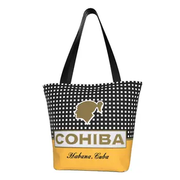Чанта за пазаруване за кубински пури, дамски холщовая чанта през рамо, миещи чанти за пазаруване от продукти Cohiba Habana