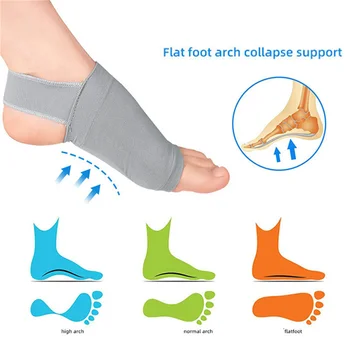 Ръкави за поддръжка на свода на стъпалото Плантарна Фасциит Пета Тотнъм Грижи За краката си плоски стъпала Облекчаване на болката Чорапи в ръкавите Ортопедични Стелки-подложки