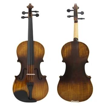 KRUSU AV-207 Цигулка 4/4 Лесен Троен Комплект С Футляром За Съхранение на Професионален Струнен Инструмент Липа е Лесна за Практикуване на Цигулка