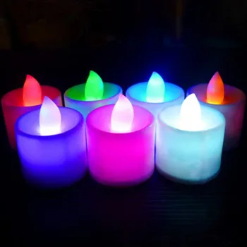 1БР Електронна Свещ Led Романтична Сватбена Свещ Бездымная Беспламенная Свещ Лампа Рожден Ден на Коледно Led лампа