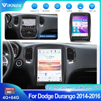 Мултимедиен плеър с Android 11 за Dodge Durango 2014-2016, автомагнитола Qualcomm GT6, GPS-навигация, стерео система за кола