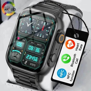 2024 Мъжки smart-часовници, спортни Фитнес часовник, Водоустойчив Ip67 Военен монитор здраве, Гласово повикване AI чрез Bluetooth, умни часовници Relojes