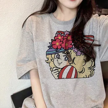 Женска тениска Candy Candy с комиксами манга, забавен топ за момичета, аниме облекло
