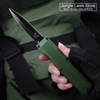 4700 СКАЛЕН Нож OTF Tech Knife OG BENCH GREEN S30V Черен Цвят с нож EDC, Тактически джобни Ножчета за самозащита, Джобен Нож