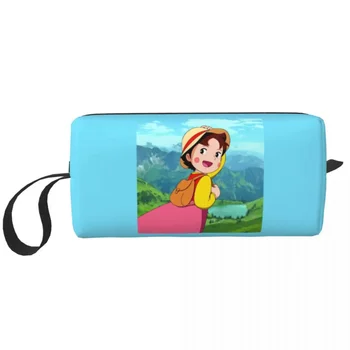 Модерен планински чанта Alps Mountain Happy Girl Хайди, пътна чанта за тоалетни принадлежности, дамска чанта за козметика с аниме-мультфильмом, органайзер за грим, комплект за съхранение на козметиката