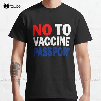Нова класическа тениска No To Vaccine Pasport, червени тениски за жени и мъже