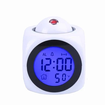 Digital alarm clock LCD Творчески проектор USB Зарядно устройство за Домашни часовник Таймер Дисплей на температурата, Времето и датата на Проектор за домашно спални