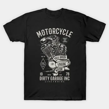 Мъжки / дамски годишната черна градинска мода 2021 година в стил хип-хоп, реколта тениска за мотоциклетисти, памучни тениски, блузи с къс ръкав