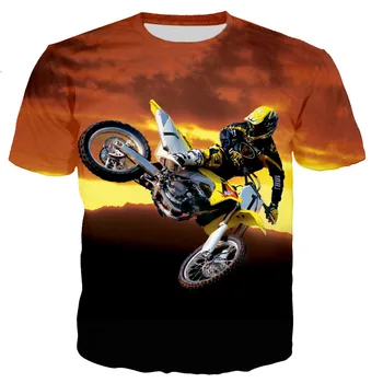 Модерни дневни мъжки тениски с 3D принтом за мотокрос на мотоциклет, дамски тениски в стил Харадзюку, градинска дрехи, блузи оверсайз, директна доставка