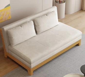 2023 нов сгъваем диван-легло от масивно дърво с двойна употреба, богат на функции разтегателен диван диван, пейка за сядане, без ръкохватки