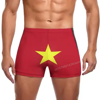 Топене с флага на Виетнам, бързо съхнещи къси панталони за мъже, плажни шорти за плуване, летен подарък