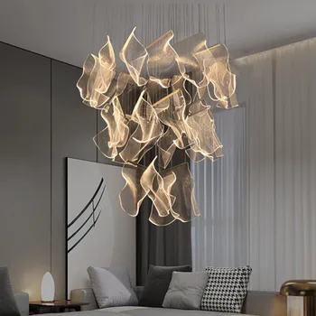 Мезонетът строителна полилей, вила, е лампа в хола, модерна минималистичная креативна стълбище, лампа за хранене, Скандинавски светлина