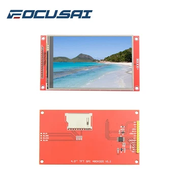 FOCUSAI 4,0-инчов LCD дисплей 480 * 320 MCU SPI Сериен TFT LCD модул, Екран със Сензорен Панел, Вграден Драйвер ILI9486