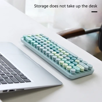 Комбинирана клавиатура и мишка смесени цветове с безжична клавиатура и мишка 2,4 G, кръгла висулка за ключ за вашия КОМПЮТЪР-лаптоп