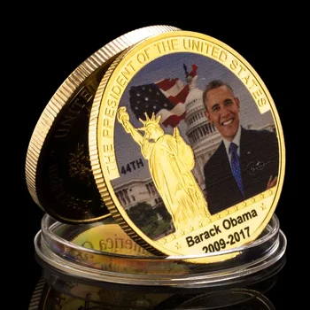 Президентът на Съединените Щати Обама 2008-2016 Сувенирни монети Great Seal of America Орел, Златна Възпоменателна монета