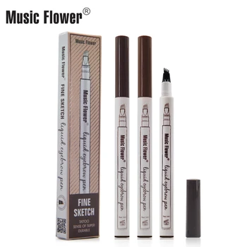 Устойчив на пот Молив за вежди Music Flower 4-в-1 За удължено носене, са Устойчиви към размазыванию, най-Добрият за красота Music Flower Precise