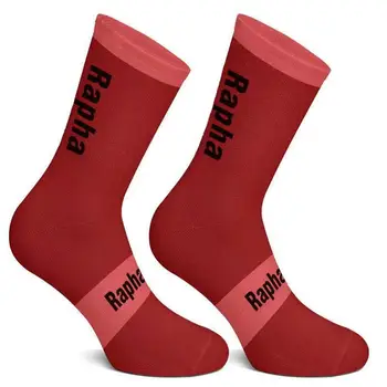 Чорапи за колоездене 2021 Нови Велосипедни чорапи Rapha за мъже и жени, износоустойчиви компресия чорапи за пътят мотори, червени