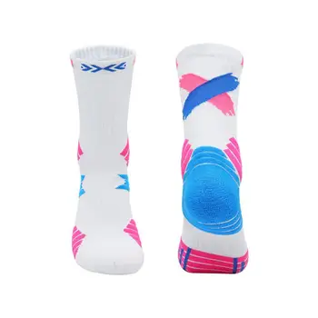 Чорапи за 1 чифт Полезни, с добра пропускливост на въздуха, спортни баскетболни чорапи със средна височина от полиестер за фитнес