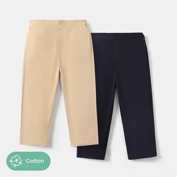 PatPat За малки момчета, училищни униформи от 100% памук, ежедневни панталони