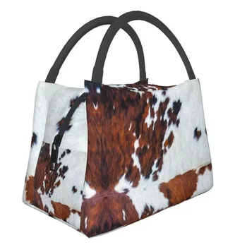 Обичай чанти за обяд от телешка кожа в селски стил от изкуствена кожа, мъжки и женски обяд-апарати с термоизолация за офис пътувания
