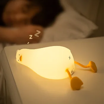 Патица Ночники Led нощна светлина Пате Акумулаторна Лампа USB Карикатура Силиконови Деца Украса на Детски Спални Подарък За Рожден Ден