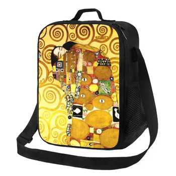 Дамска чанта Diana Klimt The Прегръдка с изолация за рисуване, термосумка-хладилник за обяд, Офис чанта за пикник за пътуване