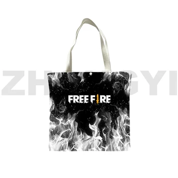 Готина холщовая чанта Free Fire Garena, чанти за ежедневни покупки, аниме Free Fire Game, чанта с 3D принтом, чанти от супермаркета, чанта през рамо