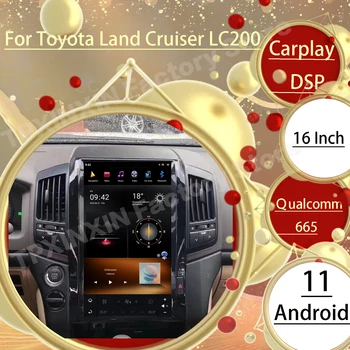 Qualcomm Android 11 Tesl-Стерео За Toyota Land Cruiser 200 LC200 2008 2009 2010 2011 2012 2013 2014 2015 Главното Устройство Navi Плейър