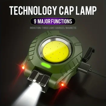 Акумулаторна лампа със скоба за капаци, преносима сверхлегкая индукционная светлината на прожекторите, мини led фенерче, COB, мултифункционален аварийно осветление.